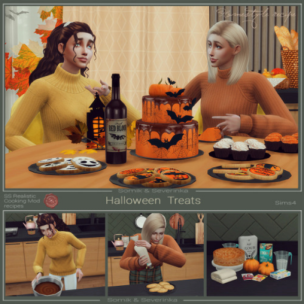 Mix Halloween Treats Set Cake and Cookies by simsfinds - The Sims 4 Custom Content