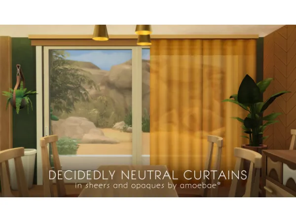 Mix DECIDEDLY NEUTRAL CURTAINS in sheers and opaques by amoebae - The Sims 4 Custom Content