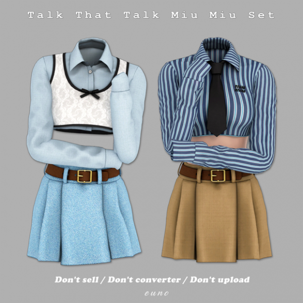 Alpha TWICE MIUMIU SET by euno - The Sims 4 Custom Content