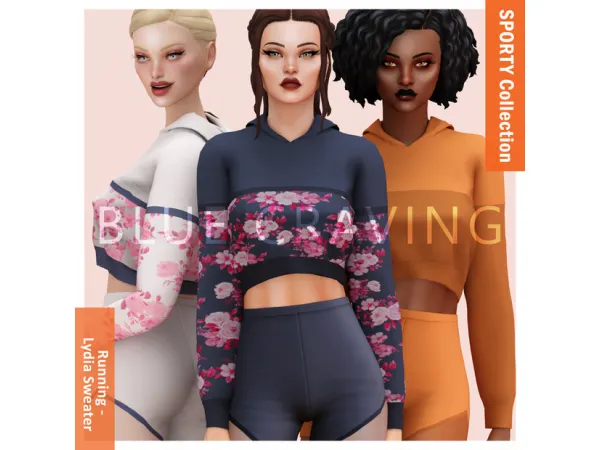 Alpha Blue Craving Sporty Lydia Sweater by bluecraving - The Sims 4 Custom Content