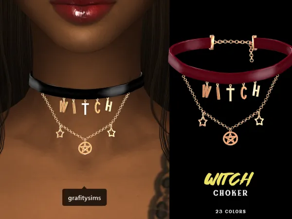 Alpha Witch Choker by grafity-cc - The Sims 4 Custom Content