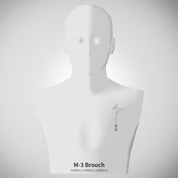 Alpha M 3 Brooch by simsfinds - The Sims 4 Custom Content