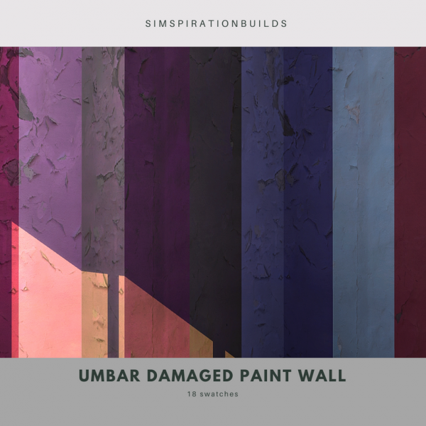 Alpha Umbar Damaged Paint Wall Aged Roof Tile by simsfinds - The Sims 4 Custom Content