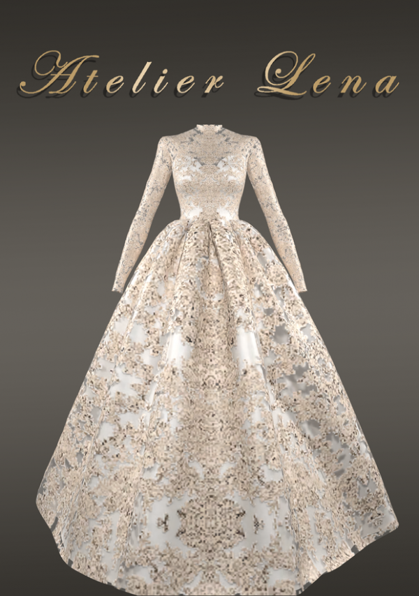 Alpha Estella Dress Set Veil by simsfinds - The Sims 4 Custom Content