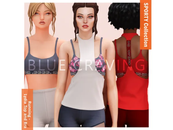 Alpha Blue Craving Lydia Top and Bra by bluecraving - The Sims 4 Custom Content