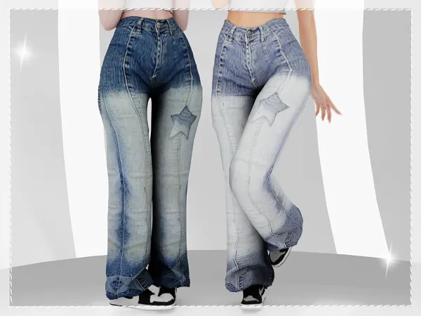 Alpha Mom dark starts denim babyetears by babyetears - The Sims 4 Custom Content