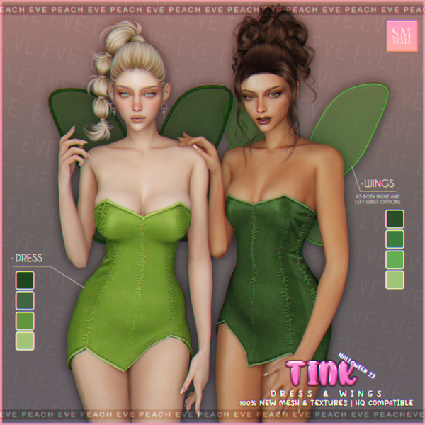 Alpha PEACH Tink Set by smsims - The Sims 4 Custom Content