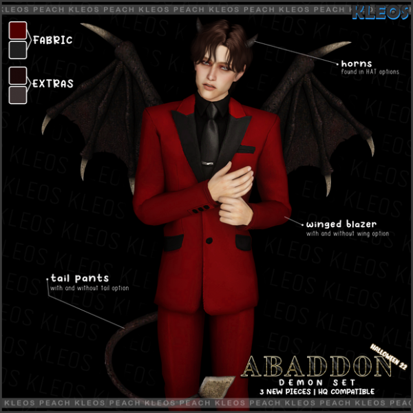 Alpha PEACH Abaddon Demon Set by smsims - The Sims 4 Custom Content