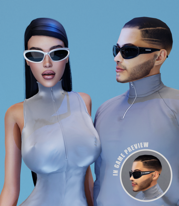 Alpha Swift Oval Sunglasses decoration [N46] HQ by chromenagel - The Sims 4 Custom Content