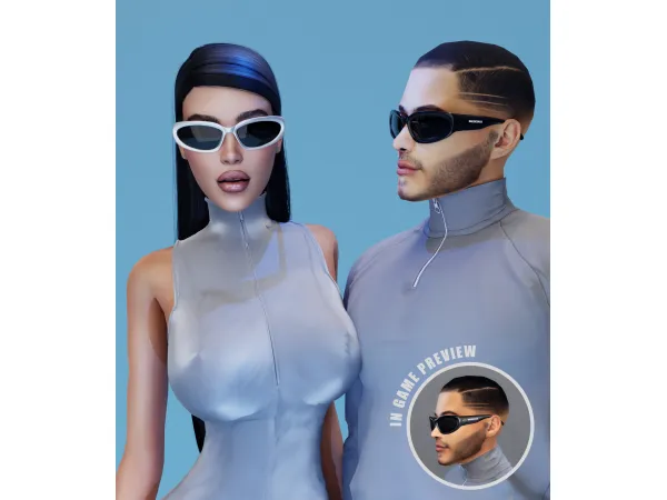Alpha Swift Oval Sunglasses decoration [N46] HQ by chromeangel - The Sims 4 Custom Content