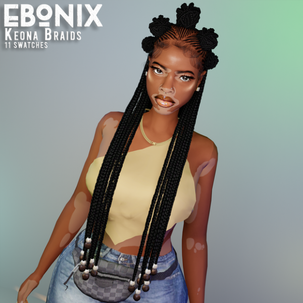 Alpha Keona Braids by simsfinds - The Sims 4 Custom Content