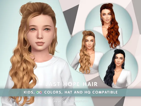 Alpha Last Hope Hair for Kids by simsfinds - The Sims 4 Custom Content