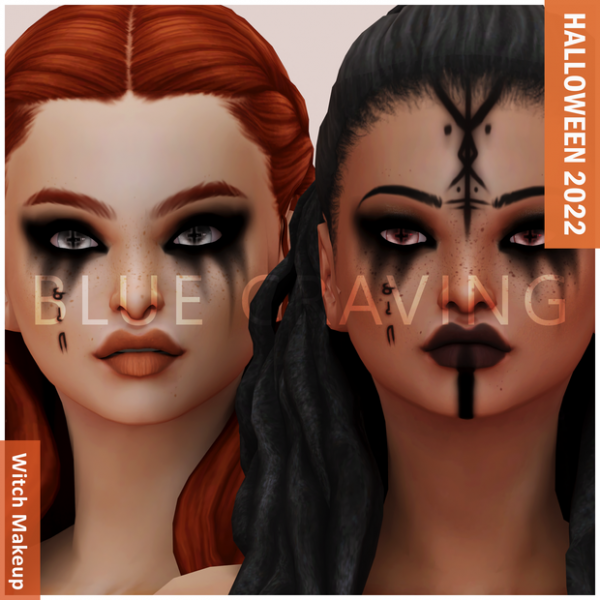 Alpha HALLOWEEN 2022 Makeup set by bluecraving - The Sims 4 Custom Content