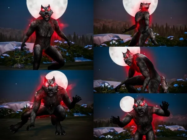 Maxis Match Werewolf Pose Pack by katverse - The Sims 4 Custom Content