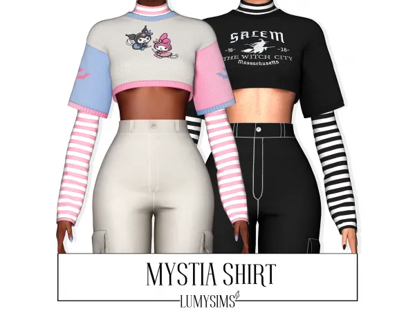 Alpha Mystia Shirt by lumysims - The Sims 4 Custom Content