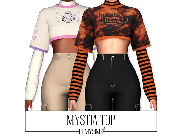 Alpha Mystia Top by lumysims - The Sims 4 Custom Content