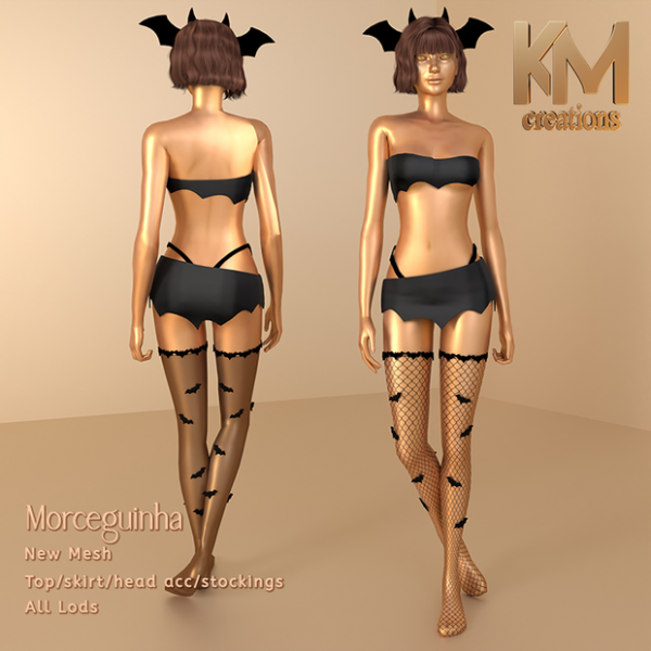 Alpha [KM] Morceguinha Outfit by kmcreations_ts4 - The Sims 4 Custom Content