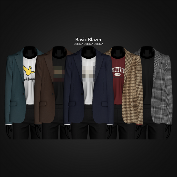 Alpha Basic Blazer by simsfinds - The Sims 4 Custom Content