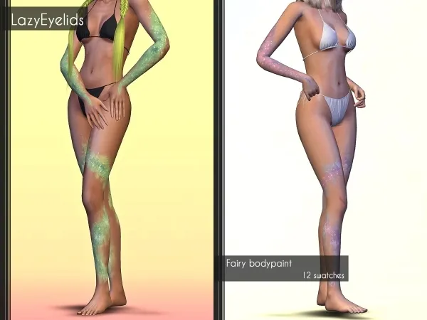 Mix Fairy bodypaint by lazyeyelids - The Sims 4 custom content