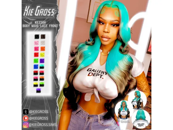 Alpha Keziah body wave lace front by kiegrosssims - The Sims 4 Custom Content