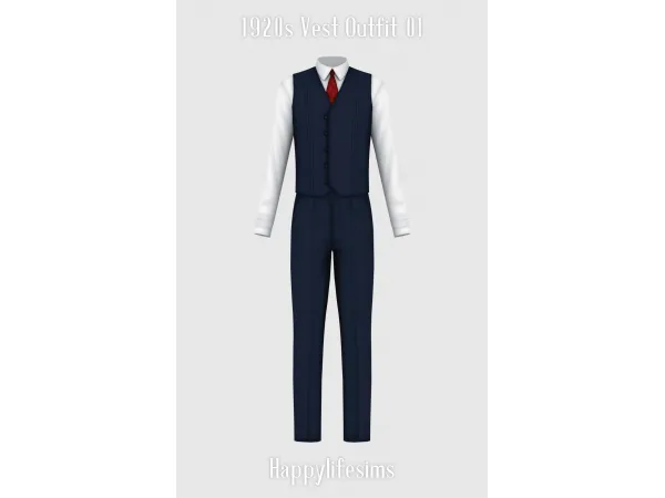 [Lonelyboy] TS4 1920s Vest Outfit 01
