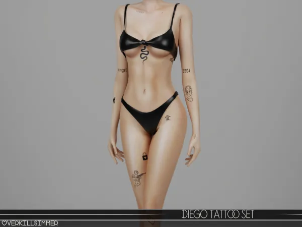 Mix Diego tattoo set - The Sims 4 Custom Content
