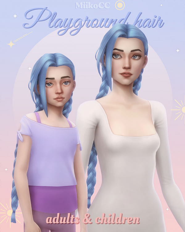 Maxis Match Playground hair (adults children) by simsfinds - The Sims 4 Custom Content