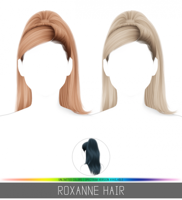 Alpha ROXANNE HAIR by simsfinds - The Sims 4 Custom Content