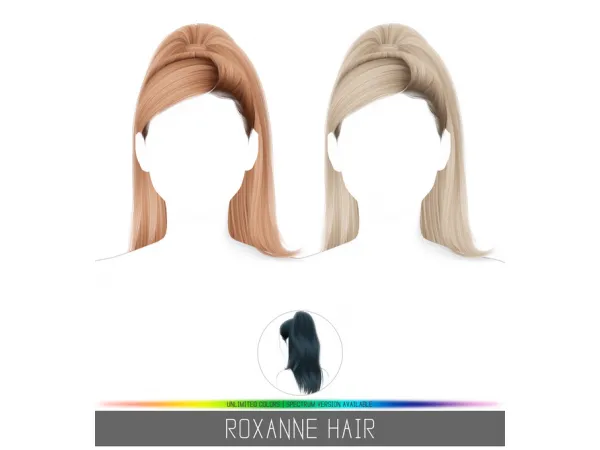 Alpha ROXANNE HAIR by simpliciaty - The Sims 4 Custom Content
