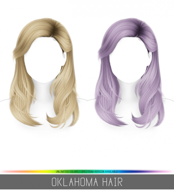 Alpha OKLAHOMA HAIR by simsfinds - The Sims 4 Custom Content
