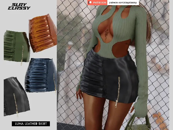 Alpha SC145 LUNA SKIRT by slayclassy - The Sims 4 Custom Content