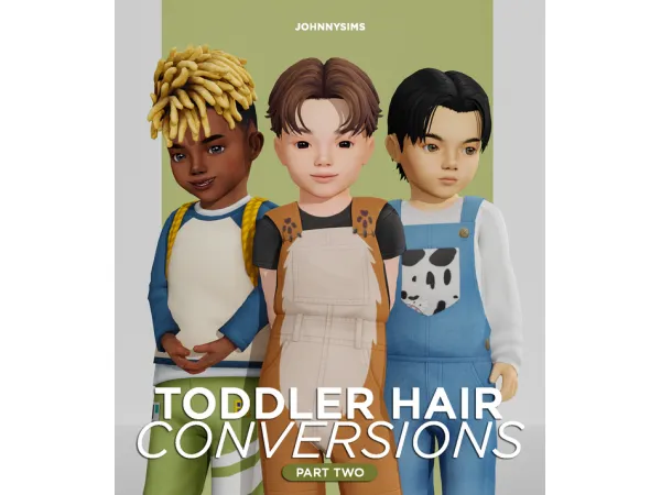 Maxis Match Toddler Hair Conversions Pt2 by JohnnySims - The Sims 4 Custom Content