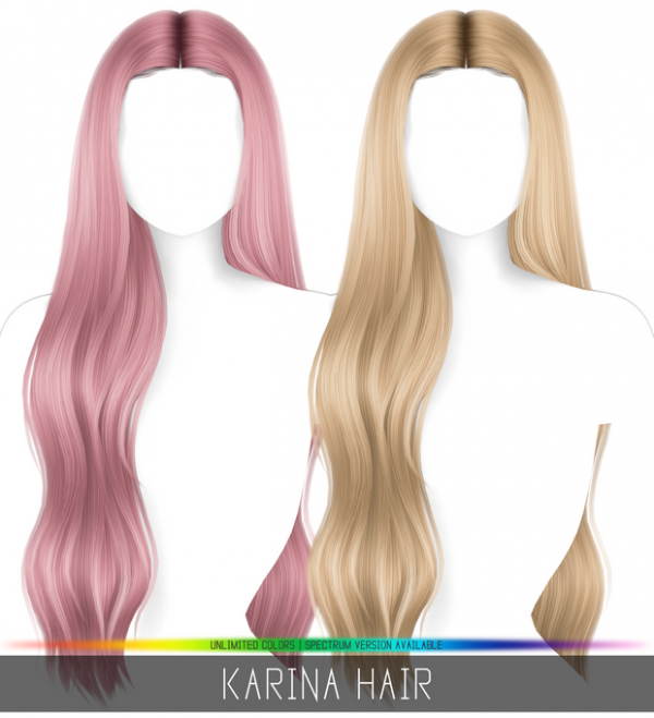 Alpha KARINA HAIR by simsfinds - The Sims 4 Custom Content