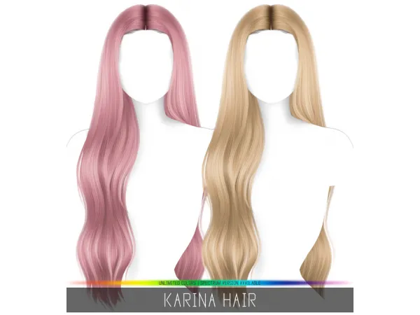 Alpha KARINA HAIR by simpliciaty - The Sims 4 Custom Content
