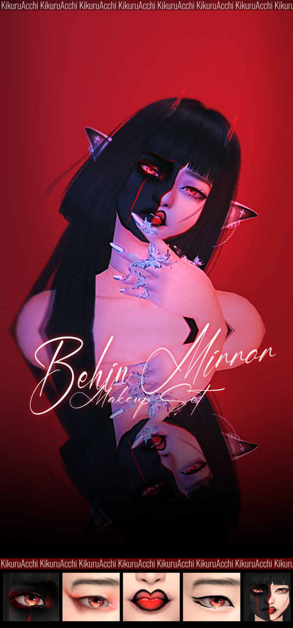 Mix Behin Mirror Makeup Set by simsfinds - The Sims 4 Custom Content