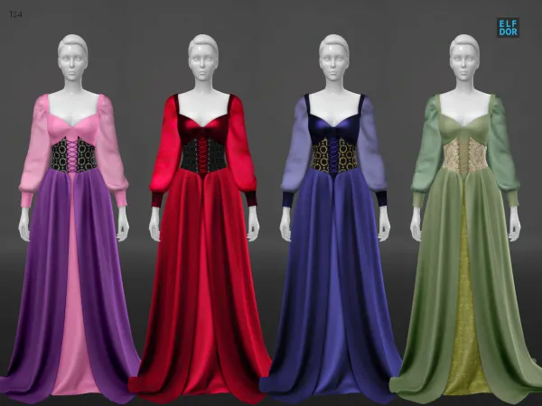 Alpha October Content 1 Sifix Eden Dress Fantasy RC by elfdor - The Sims 4 Custom Content