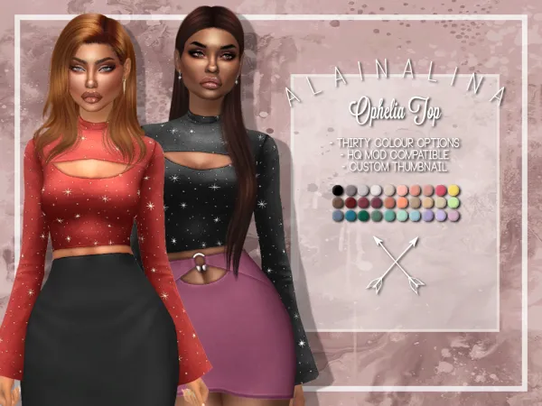 Maxis Match Ophelia Top by alainalina - The Sims 4 Custom Content