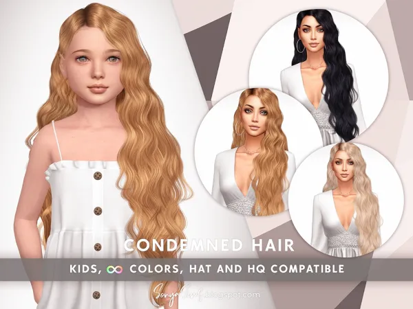 Alpha Condemned Hair for Kids by simsfinds - The Sims 4 Custom Content