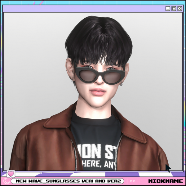 Mix [NICKNAME] new wave_sunglasses by simsfinds - The Sims 4 Custom Content