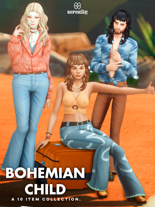 Maxis Match Bohemian Child Collection 10 items by simsfinds - The Sims 4 Custom Content