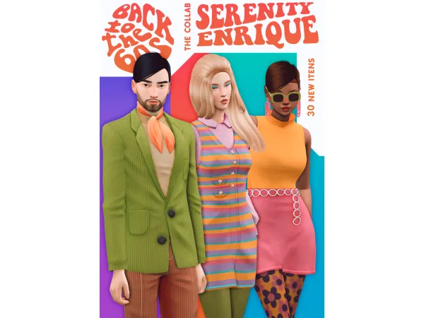 Maxis Match Serenity X Enrique Back To The 60s Collection PART 1 - The Sims 4 Custom Content