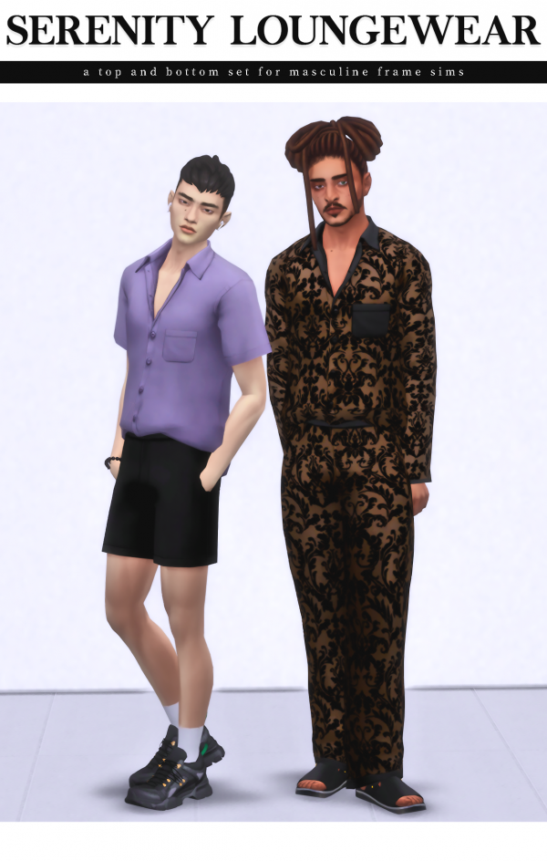 Maxis Match Serenity Loungewear Set by simsfinds - The Sims 4 Custom Content