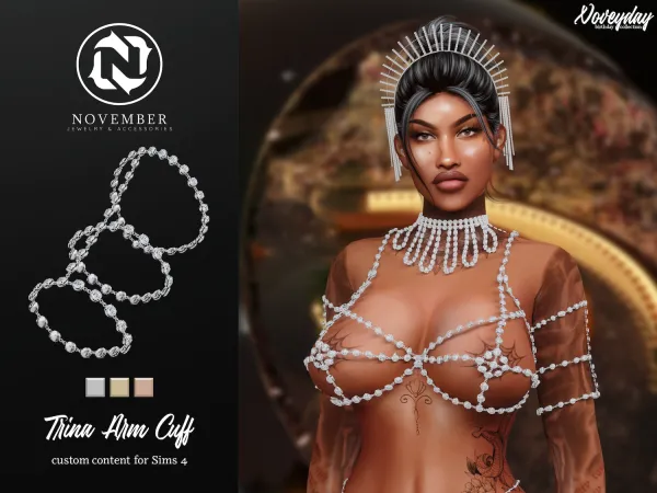 Alpha November Trina Arm Cuff by bergdorfsims - The Sims 4 Custom Content