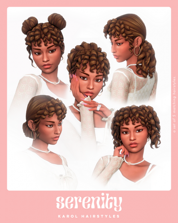 Maxis Match Karol Hairstyles (5 items) by simsfinds - The Sims 4 Custom Content