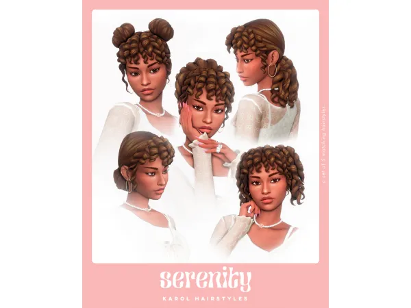 Maxis Match Karol Hairstyles (5 items) by Serenity - The Sims 4 Custom Content