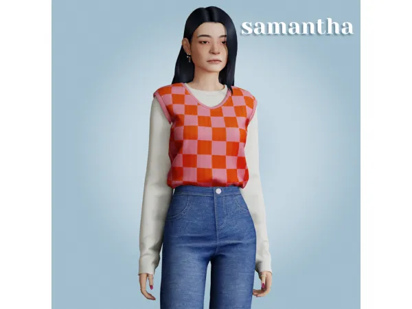 Alpha Samantha top by amelylina - The Sims 4 Custom Content