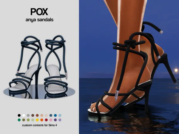 Alpha POX Anya Sandals by bergdorfsims - The Sims 4 Custom Content