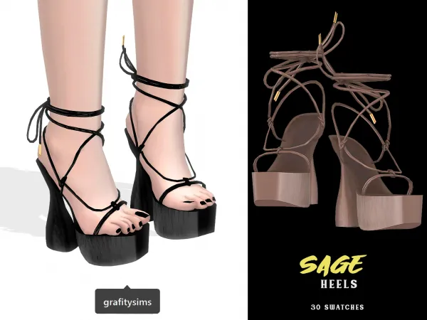 Alpha Sage Heels by grafity-cc - The Sims 4 Custom Content