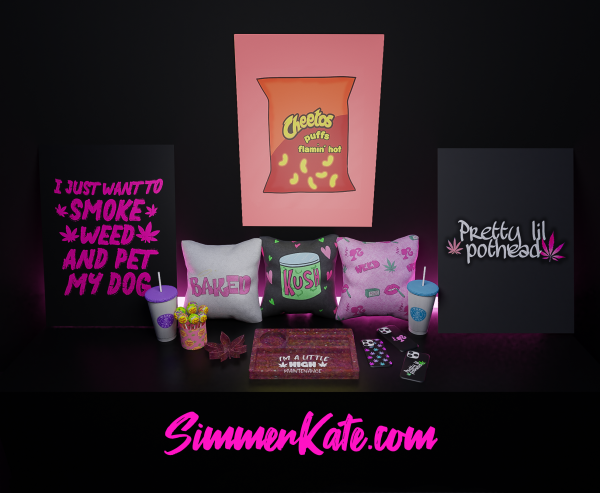 Alpha Stoner WEED Set by simmerkatex - The Sims 4 Custom Content