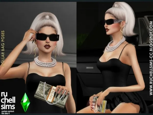 Mix DOLLAR BAG POSES by ruchellsims - The Sims 4 Custom Content
